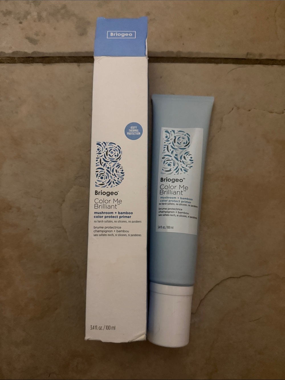 Briogeo Light Blue and White Color Protect Hair Primer